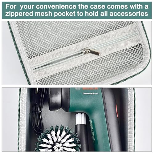 Storage Box Bag for Bosch Home and Garden Battery Cleaning Brush Universal Brush Carry Bag for Battery, USB Cable, Cleaning Attachments Included (Storage Box Only), Black