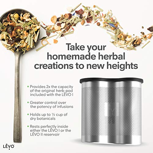 LĒVO Power Pod - Stainless Steel Herb Pod Accessory for LĒVO I & LĒVO II Herbal Infusion Machines - 2x Capacity for More Potent Homemade Herbal Infusions