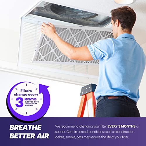 BNX TruFilter 16x25x1 Air Filter MERV 8 (4 Pack) - MADE IN USA – Dust & Pet Defense Electrostatic Pleated Air Conditioner HVAC AC Furnace Filters for Dust, Pet, Mold, Pollen MPR 600 – 700 & FPR 5 16x25x1 4-Pack