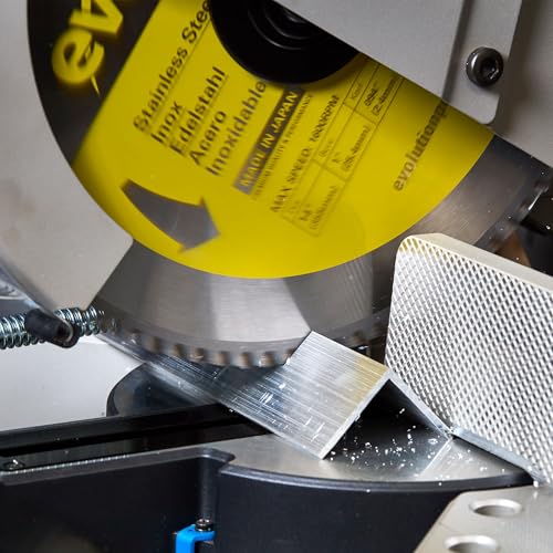 Evolution Power Tools 230TCT-60CS Circular Saw Blade (AKA Chop Saw Blade) For Cutting Stainless Steel - Carbide Tipped Metal Saw Blade Produces Virtually No Heat, Burrs or Sparks, 230 mm Chop/Circular Saw Blade