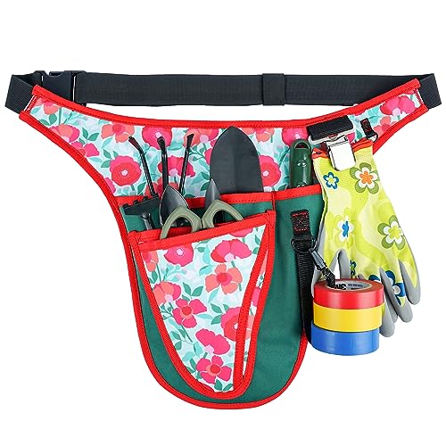 KUNN Garden Tool Belt Army Green & Flower Pattern
