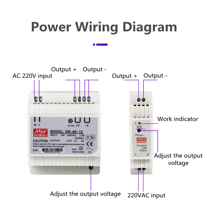 DR 60-12 AC/DC 60W 100-240V transformer DIN rail power supply industrial power supplies PWM control with one output high-precision DIN rail (DR 60-12) DR-60-12