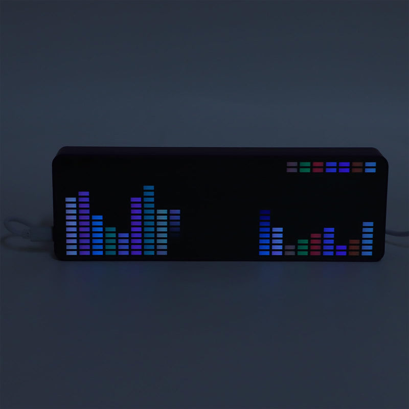 LED Music Voice Spectrum Display, Audio Spectrum Analyzer, Colorful RGB Light Rhythm Analyzer Clock Display, Sound Control Meter for Musicians, 20 Dynamic and 7