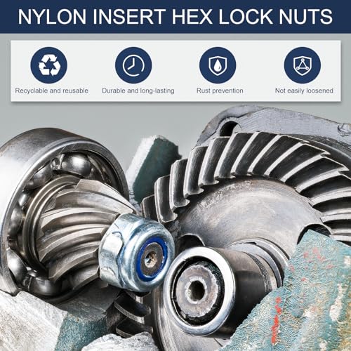 uxcell 25Pcs M20 x 2.5 Nylon Insert Hex Lock Nuts, 316 Stainless Steel Self-Locking Nylon Insert Stop Nut for Industrial Construction Fasteners, Silver&Blue M20x2.5 25
