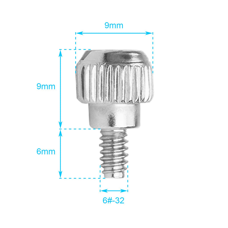 10PCS Computer Case Thumbscrews, 6-32 Thread Thumb Screws, for DIY PC Cover/Power Supply/PCI Slots/Hard Drives (Silver)