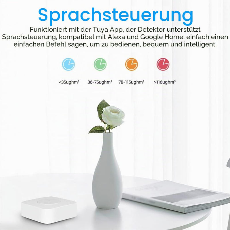 Irfora Tuya WiFi Intelligent Air Quality Monitor 6-in-1 Air Housekeeper PM2.5/Formaldehyde/VOC/CO2/Temperature/Humidity Detector Compatible with Home for Home Office