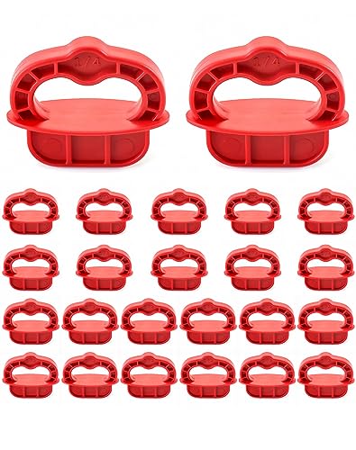 QWORK Deck Board Jig, 24 Pcs 1/4" Gap Deck Board Spacer Rings for Pressure Treated, Composite, PVC, Plank (Pack of 2) 24 pcs (Pack of 2)