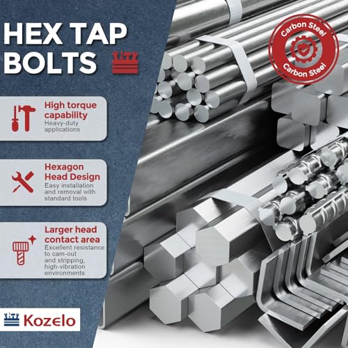 10Pcs Hex Head Screws Bolts-1/2-13x5-1/2 Carbon Steel Grade 5 1/2"-13x5-1/2" Blue White 10