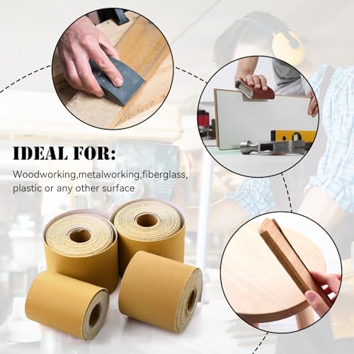8 Rolls 40 Yards 80, 120, 220, 320 Grit Psa Continuous Sandpaper Roll 2-3/4" Wide Longboard Sandpaper Self-Adhesive Sand Paper Automotive Woodworking Hand Sanding Block 5 Yards 8