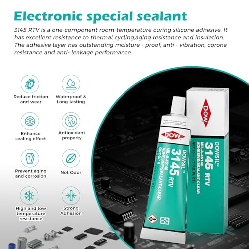 3145 RTV 90ml 3oz High Temperature Waterproof Sealed Electronic Fixed Clear Adhesive Mil-A-46146 Electrical Battery Board Housing Moisture Sealing Non Flow