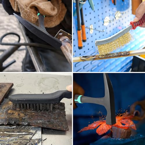 Welding Chipping Hammer and Wire Brush Set,10.7" Slag Removal Tool