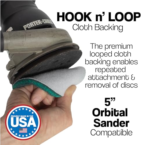 Green Non-Woven Surface Prep Set - 6" x 9" Coarse Scuff Pads (10 Pack) and 5" Orbital Sander Discs (10 Pack) - 240 Grit