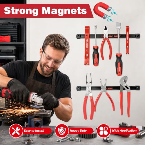 TOOLEAGUE 17" Double Sided Magnetic Tool Holder, Magnetic Tool Bar, 110LB 17"（2Pcs)