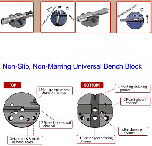 Punch set, Roll pin punch set with hammer +storage pouch+bench block,Roll pin starter punch1/8,5/64,3/32,1/6,5/32,3/32,7/32,1/4,5/16[9pc] GREY
