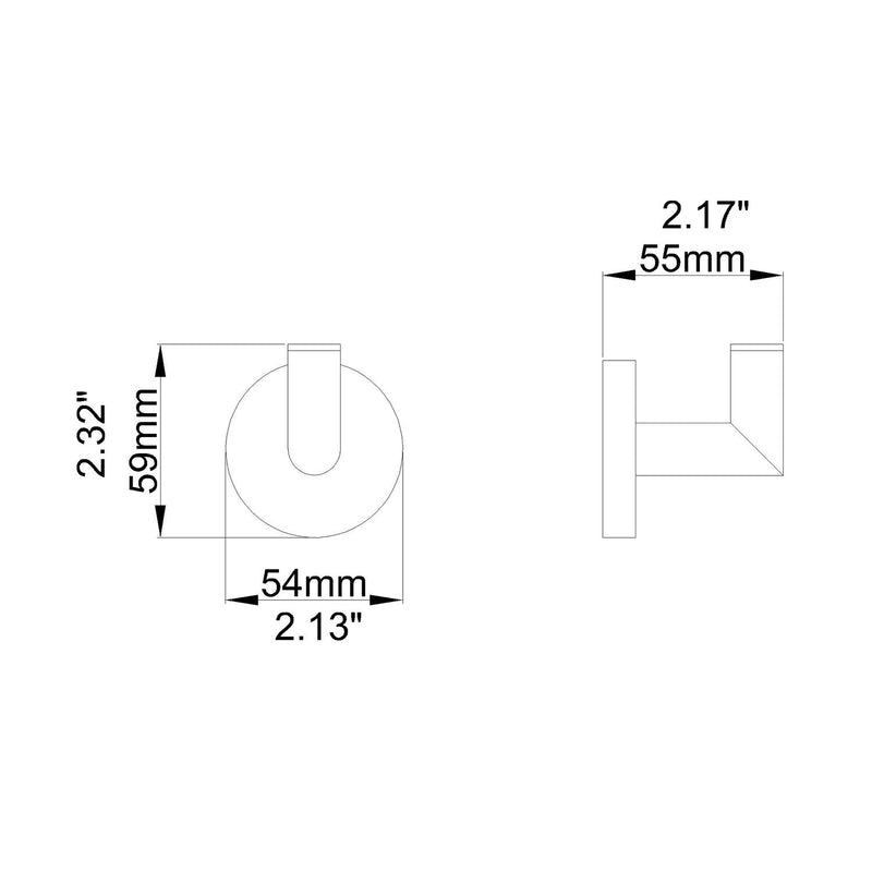 Towel Hook, Coat Hooks for Bathroom and Kitchen, Modern Robe Hook Wall Mounted, Chrome, 077010-CR, Leo Series