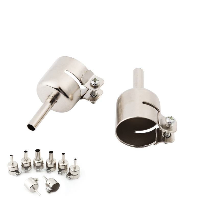 8PCS Nozzles Stainless Steel Round Hot Air Gun Nozzles Kits Hot Air Gun Attachments Soldering Station Repair Tools with Locking Screw (3/4/5/6/7/8/10/12 mm)