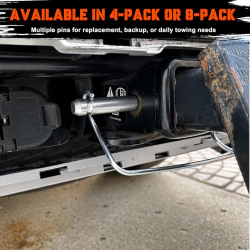 5/8" Locking Trailer Hitch Pin for Standard Receivers & Couplers, 4-Pack