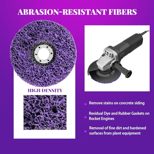 CSD Disc 125 mm Coarse Cleaning Discs 7 Pieces CSD Disc 125 mm Sanding Discs for Angle Grinder Rust Removal Rust Remover for Remove Paint, Rust (Purple, 7, Medium) purple