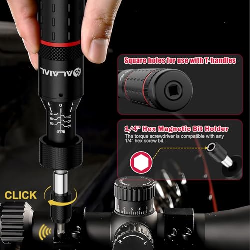 Torque Screwdriver Set 10-60 in-lb, Adjustable Torque Driver Kit 10-60 Inlb(Red)