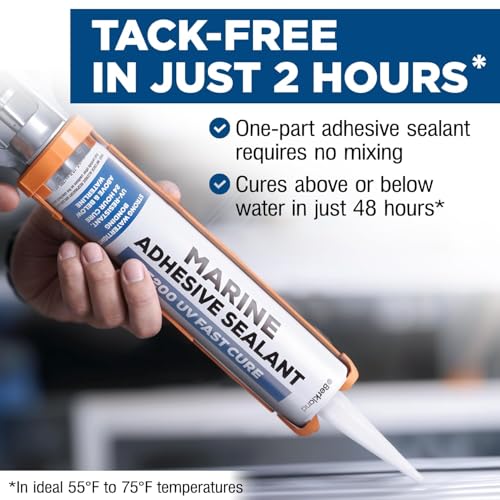Berkland Marine Adhesive Sealant 5200 Fast Cure, 10 oz White 2-Pack