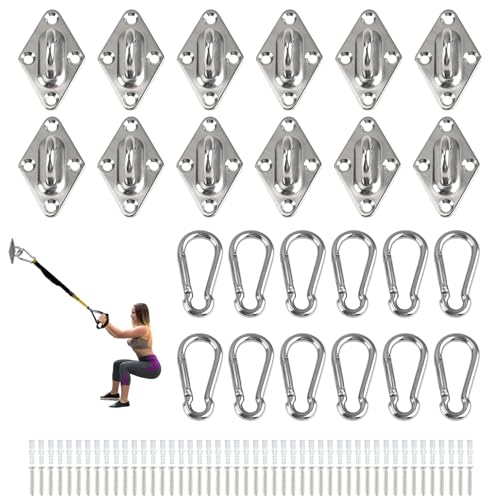 Wall Mount for Resistance Bands, Workout Anchors Wall Resistance with Hook for Fitness Bands, Space Saving Workout Equipment for Home Gym Weight Straps Suspension Training Exercise 12 Pack