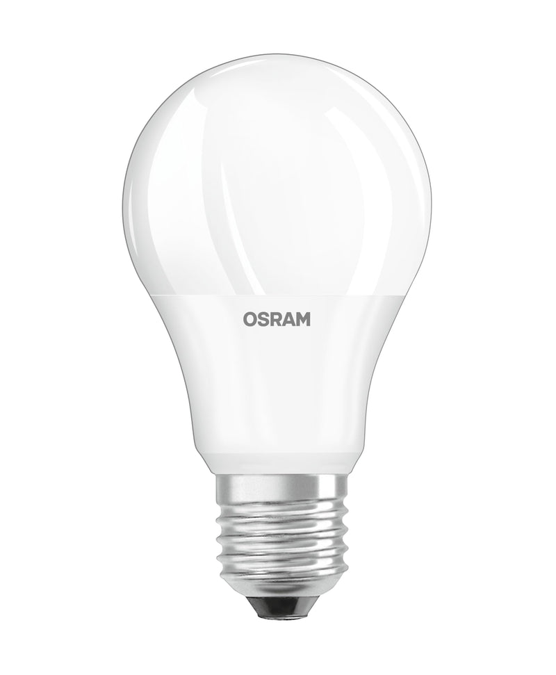Osram LED Action Lamp with E27 Socket, Warm White (2700 K), 8.50 W, Replacement for 60 W Bulb, Matte Value Classic A, Pack of 10, [Unit Count] 1 piece (pack of 1) 60W replacement Matt-Half