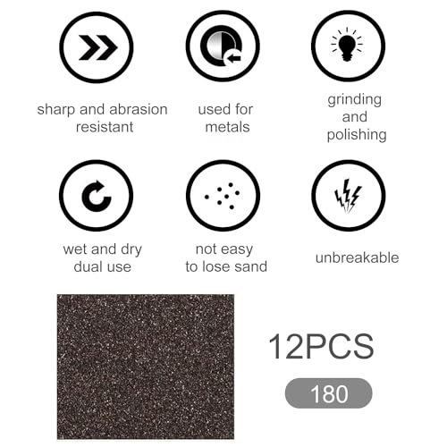 12Pcs Sanding Sponge 180 Grit Fine Sanding Blocks for Drywall Metal Wood Washable and Reusable