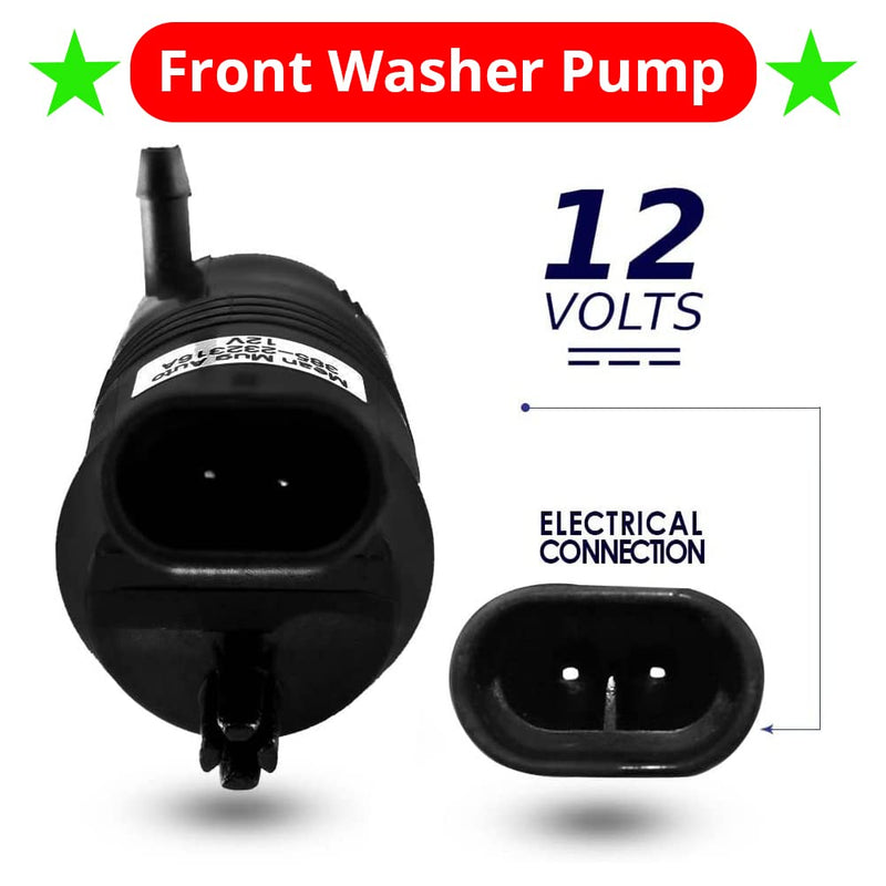 385-232316A Front Windshield Washer Pump w/Grommet - Washer Motor Compatible with Chevrolet (Chevy), GMC, Buick, Pontiac, Oldsmobile, Isuzu - Replaces OEM #: 22127652, 22127653, 89025062, 89001122