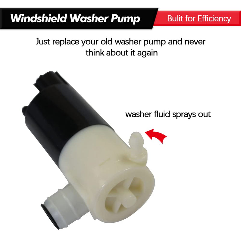 Windshield Washer Pump w/Grommet Replacement for Chrysler Dodge Ford Jeep Lincoln Replaces OEM 05103452AA, 05011807AB, 55077241AA, 05013160AA