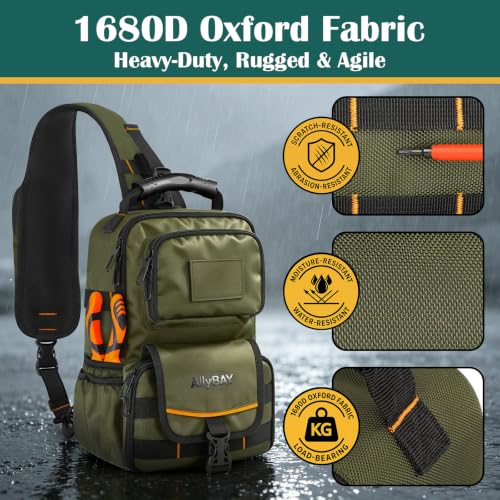 Electrician Tool Pouch Bag,8L HVAC Tool Organizer Bag with 3-Point Harness