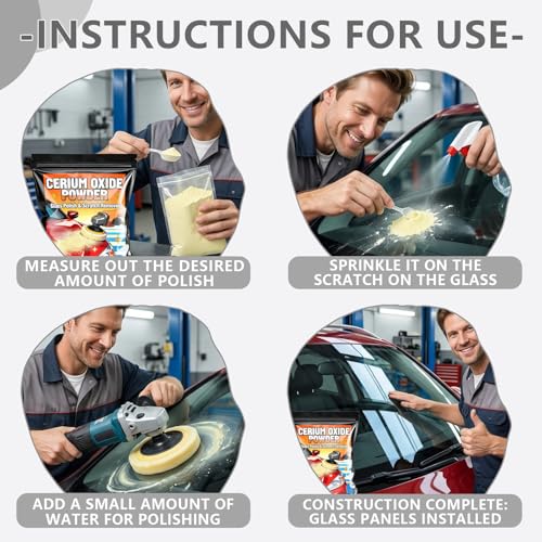 2 Pounds Cerium Oxide Glass Polish & Scratch Remover - High Purity Glass Polishing Compound for Auto Windshield, Mirror & Window Polish, Professional Grade Cerium Oxide Powder (2 lb) 32 oz