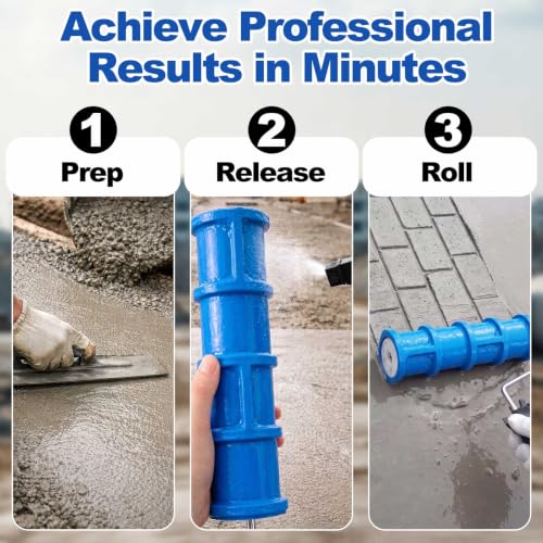 Concrete Texture Roller Stamp, Stone Pattern Decorative Cement Roller for Driveway Patio Walkway, Professional Concrete Imprint Tool for DIY Landscaping & Masonry(Brick Patterns)