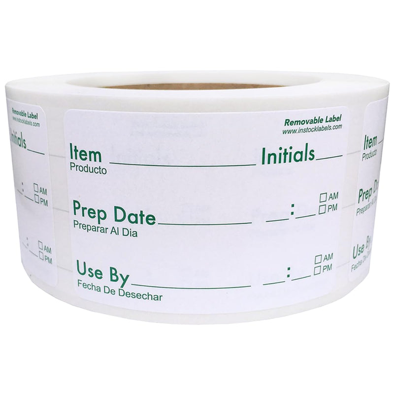 Removable Shelf Life Labels for Food Rotation Use By Food Preparation 2 x 3 Inch 500 Adhesive Stickers