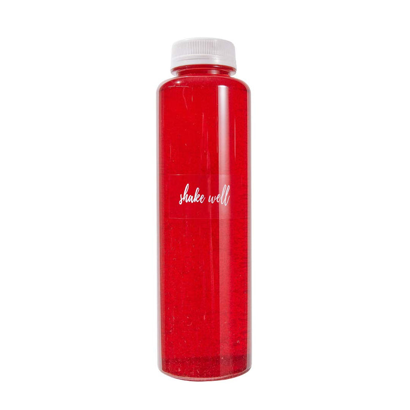 [Australia - AusPower] - Label Tek 1.9 x 1 Inch Shake Well Juice Bottle Labels, 100 Water-Resistant Labels For Bottles - Self-Adhesive, Clear With White Font, Plastic Bottle Stickers, For Drink Pouches, Restaurantware 