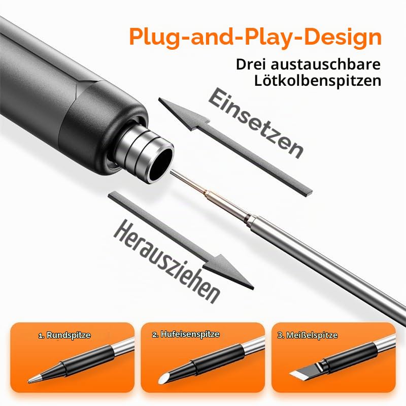 Battery Soldering Iron Set, USB Rechargeable Soldering Iron with LCD, Ceramic Heating Core, Adjustable Temperature 200-450°C, 3 Soldering Tips, Mini Soldering Station for Small Repair such as Circuit Boards and Jewellery