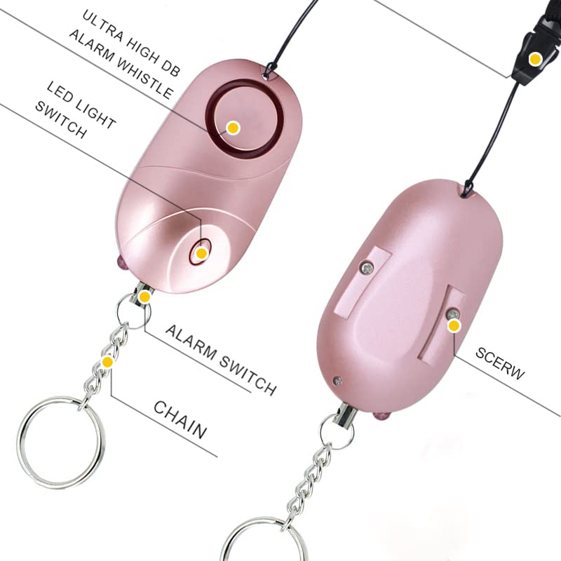 6-Pack Personal Alarms, 140dB Emergency Safety Siren with LED Lights - Women, Kids, and Elders(Multicolored) Multicolored