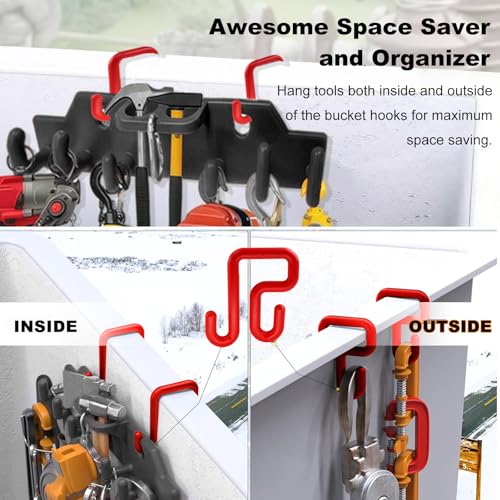 CNQLIS Lineman Tool Board Bucket Truck Tool Organizer Black Lineman tool board + Red bucket hook