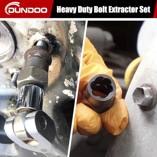 Bolt Extractor Set, 21PCS Easy Out Bolt Extractor Kit, 3/8" Drive Impact Stripped Bolt Remover Extractor Socket Set Tool for Rusted, Rounded, Damaged Nuts