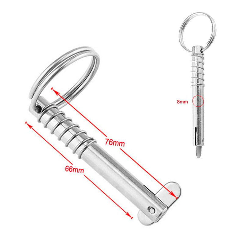 RoxNvm safety pin, pack of 2 folding pins, 8*76mm marine grade safety pin, 316 stainless steel bolt for boat