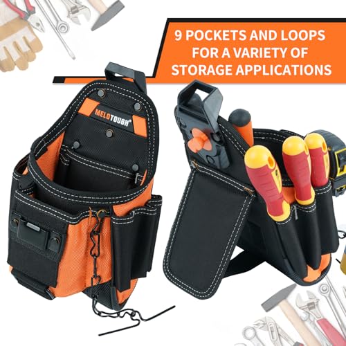 MELOTOUGH 1 PC Small Electrician Tool Pouch Tool Belt Pouch with Belt Clip + 1PC Nail Screw Pouch Belt Clip Tool Pouch Tool Belt Pouches