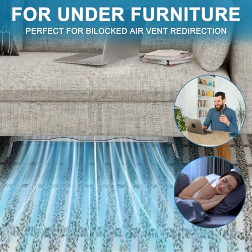 Air Vent Extender for Under Furniture Extend from 17"-48" Magnetic Vent Deflector for Floor Register Up to 12" Wide 1.5mm Thick 3