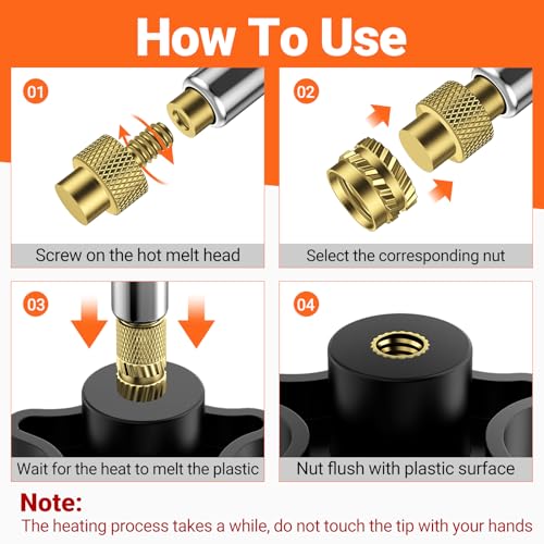 Preciva Threaded Inserts Soldering Tips Set, 6-Piece Soldering Tips for Thread Insert + 130-Piece Thread Inserts M2/M3/M4/M5/M6/M8
