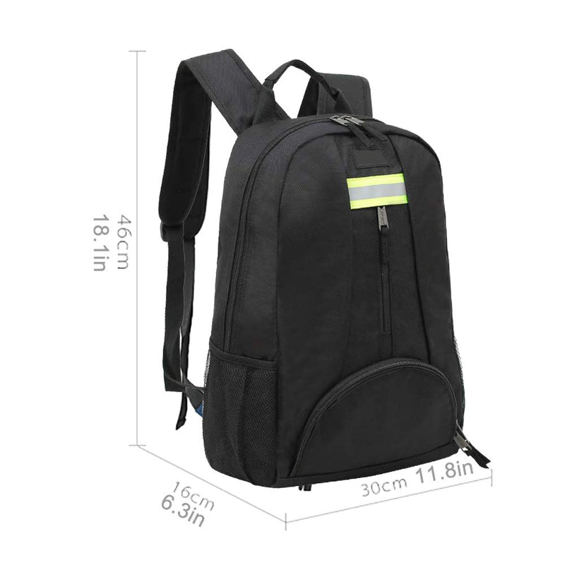 Heavy Duty Tool Backpack, 1680D Oxford Cloth, Electrician's Bag With Durable Handles & Straps Black