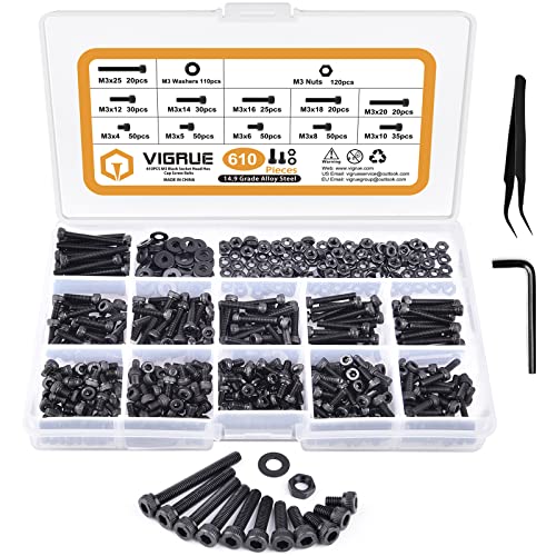 M3 Socket Hex Head Cap Machine Screws Bolts+M3 Button Hex Head Cap Machine Screws Bolts