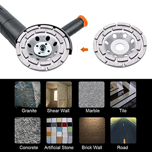 Tendak Premium Diamond Cup Wheel Standard 125 mm x 22.2 mm for Concrete, Plaster, Granite, Resin, Tile Adhesive, Natural Stone etc. (1 Piece)