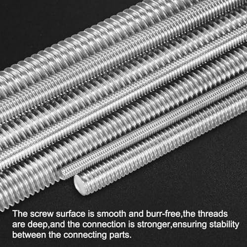 M METERXITY 10-Pack Fully Threaded Rod, M10x150mm 304 Stainless Steel Right Hand Thread Bar Studs for Furniture Anchor Bolts/Clamps/U-Bolts, Metric Threaded Screw