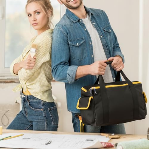 Tool Bag for DEWALT 20V MAX 6-1/2-Inch Circular Saw DCS391B/ DCS565B with Multi-Pocket for Batteries/Masks/Circular Saw Blades, Universal Tool Bag for 6-1/2-Inch Circular Saw (Black & Yellow) Black & Yellow