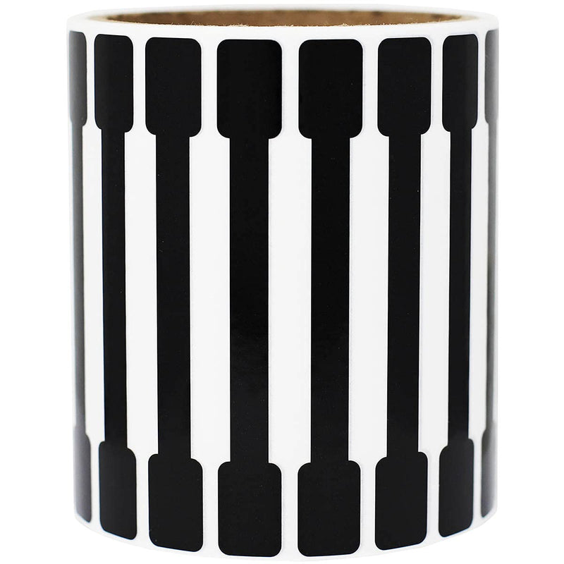 Black Blank Tamper Labels, 0.5 x 4 Inches 500 Total Labels