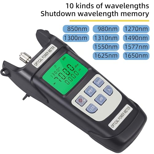 Fiber Optic Tool Kit, FTTH Kits, Optical Power Meter with 50KM Visual Fault Locator and FC Male to LC Female Hybrid Converter Adapter, VFL Tester Kits