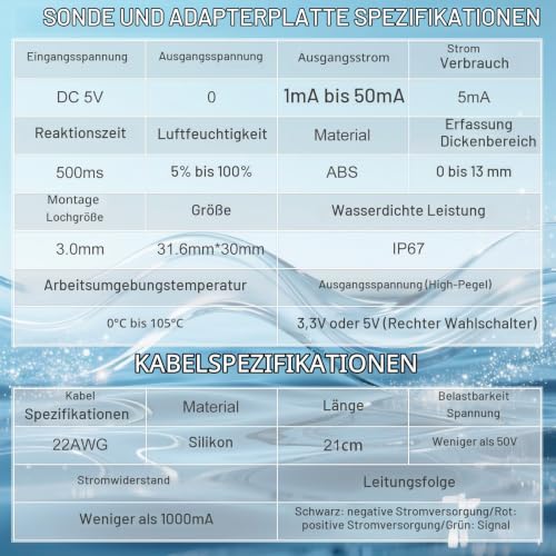 CQRobot Non-Contact Liquid Level Sensor for Arduino Raspberry Pi | Capacitive, flat, rectangular, external sticker probe for automatic irrigation systems, aquariums, gardens, agriculture Contactless-2